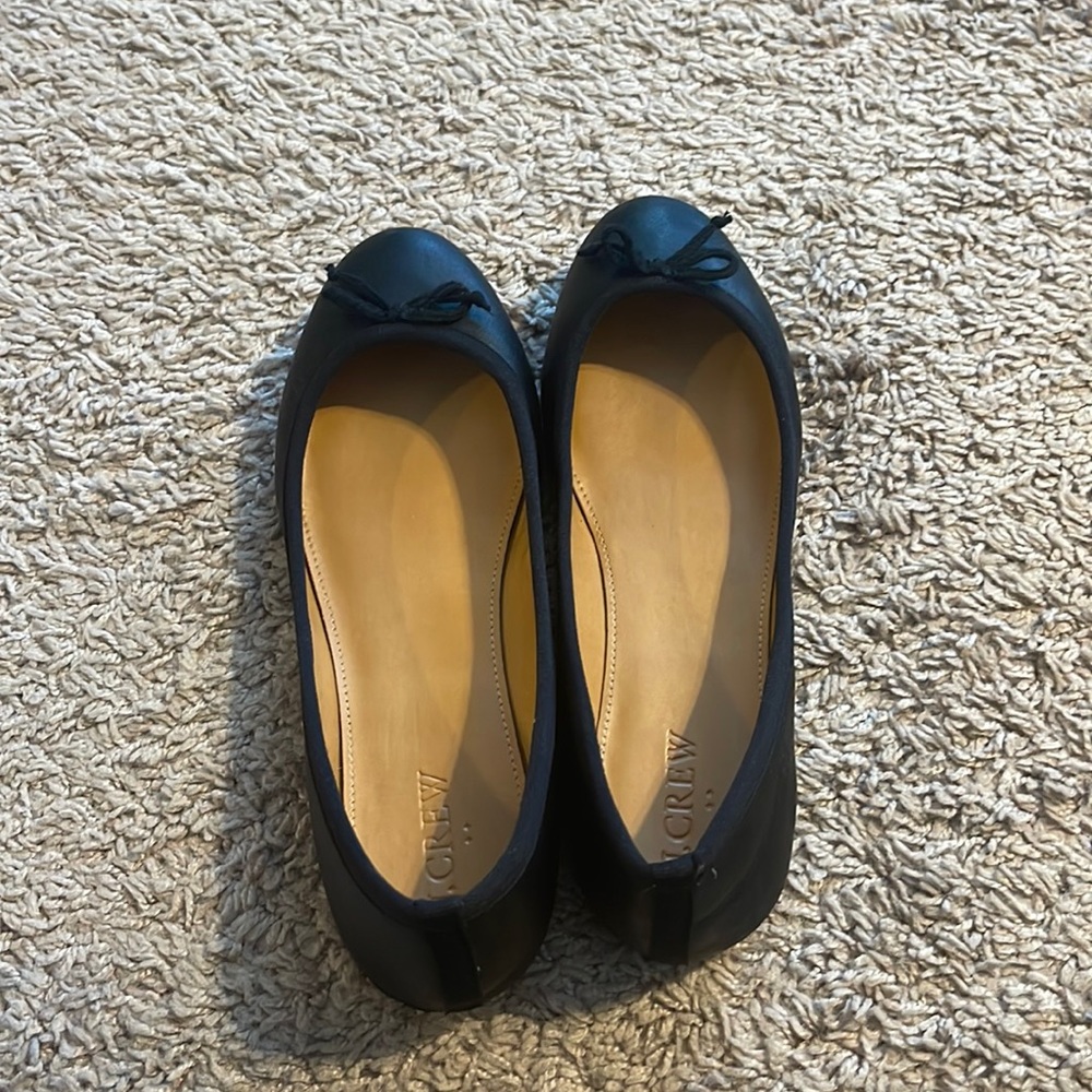 Black j crew ballet flats